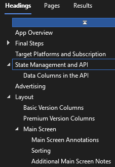 An example of the Navigation pane in Microsoft Word.
